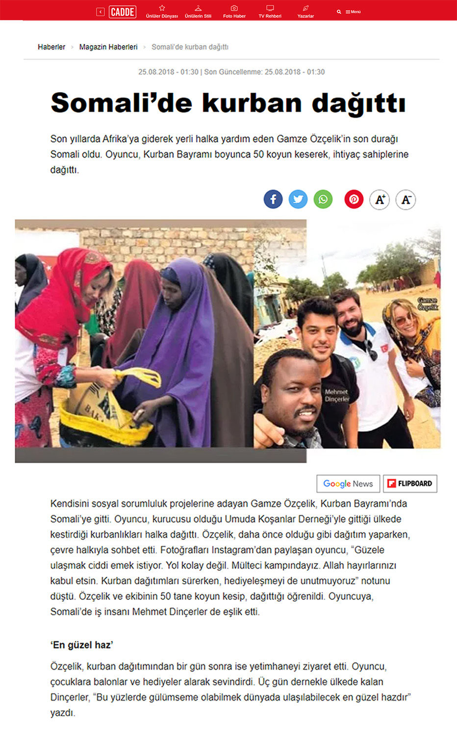Somali’de kurban dağıttı